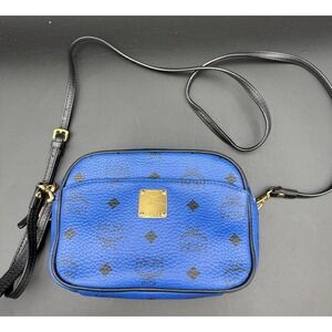 MCM Vintage Visetos Blue‎ Crossbody Handbag
